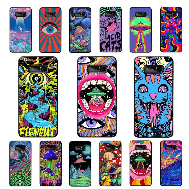 

FHNBLJ Colourful Psychedelic Trippy Art Phone Case for Samsung Note 5 7 8 9 10 20 pro plus lite ultra A21 12 02