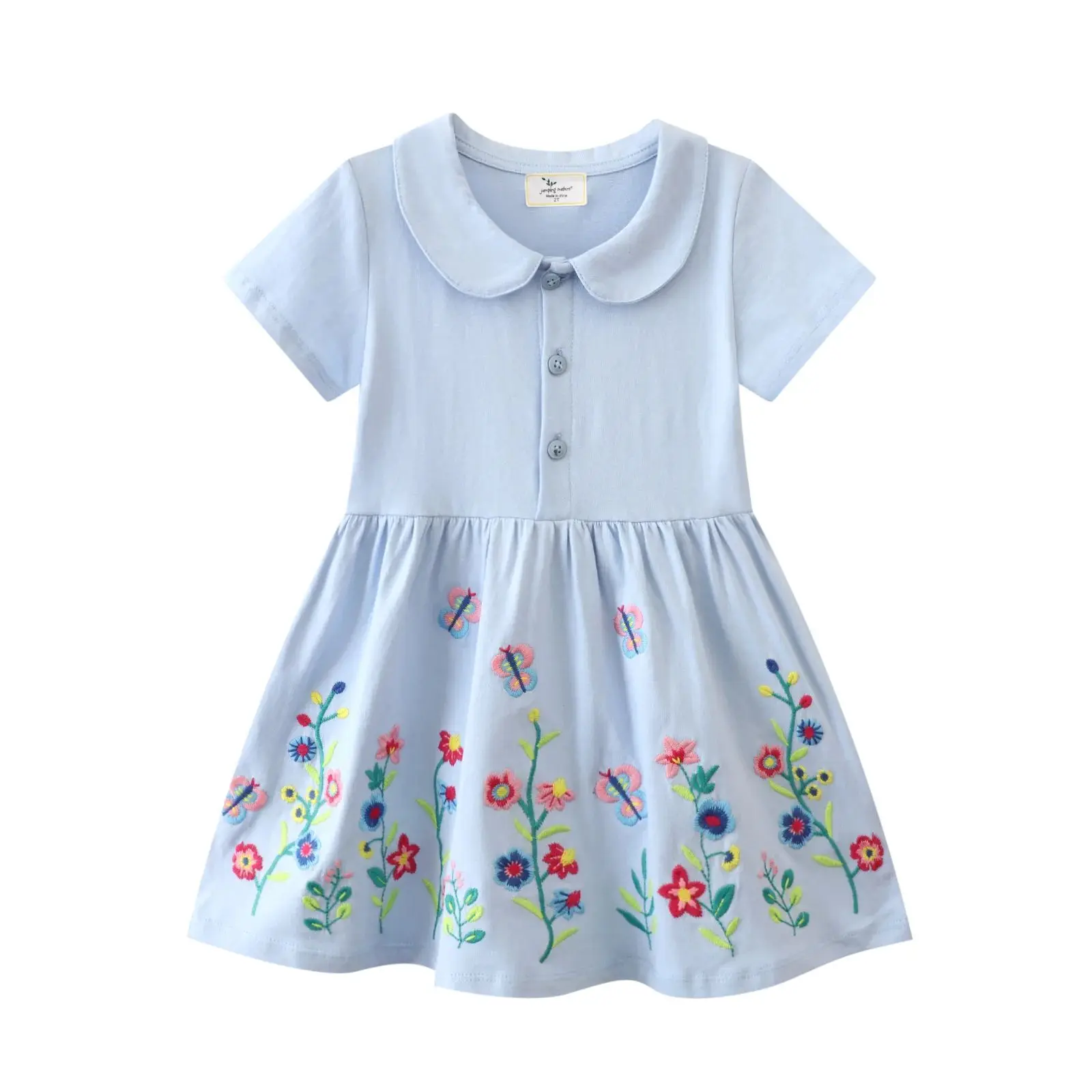 Платье в полоску для маленьких девочек Jumping Meters летние платья с цветочным принтом