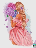 cross stitch kits cross stitch kit embroidery threads for embroidery set christmas hydrangea girl 28 35 embroidery