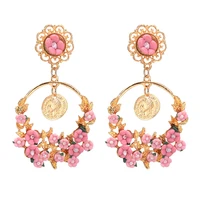newest korean large earrings fresh flower ear studs drop dangle fashion trend cute earrings for women girls jewelry 2022 gifts