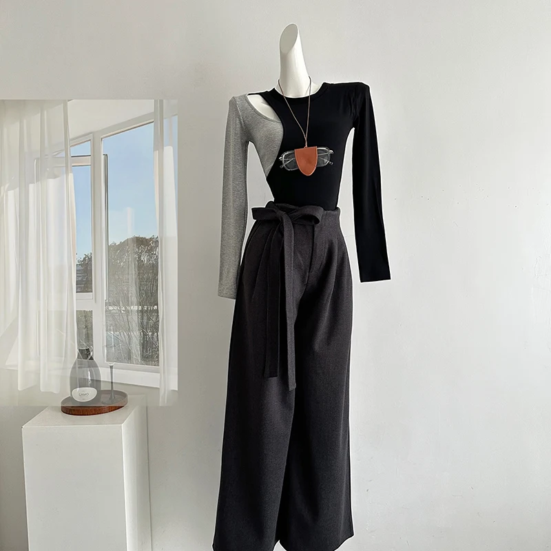 LUZHEN персонализированные тонкие футболки с открытым дизайном High Street и одним