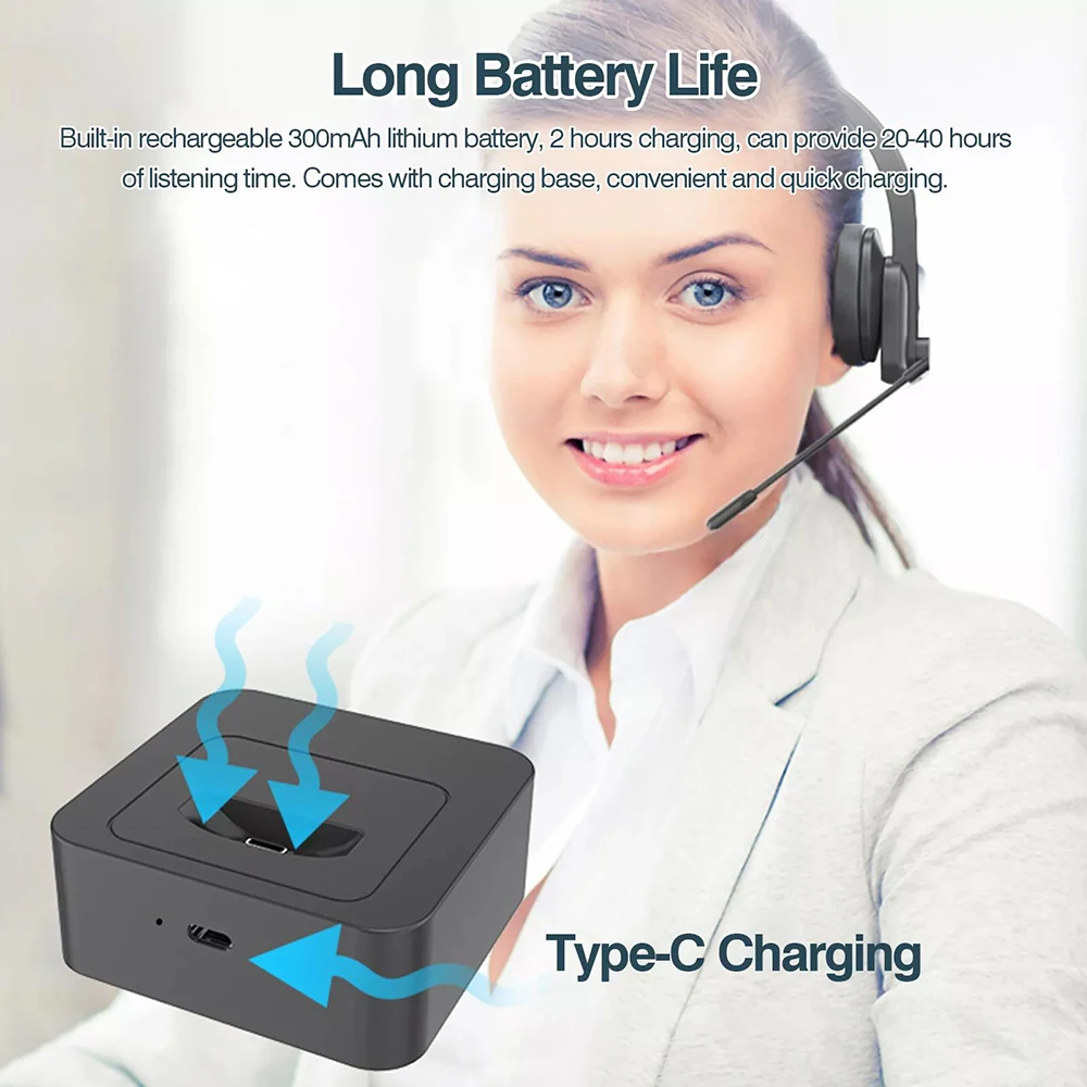 Беспроводная гарнитура Bluetooth-наушники с шумоподавлением микрофоном зарядным