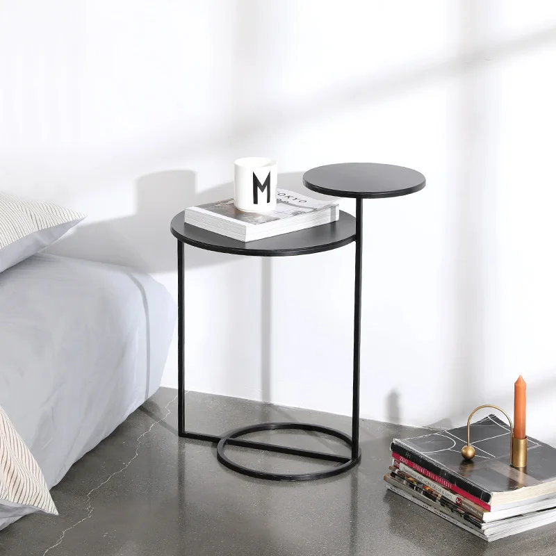 Modern Nordic Coffeetable Fashion Side Table Two Layers Coffee Table Metal Desk Home Furniture Modern Living Room Sofa Side