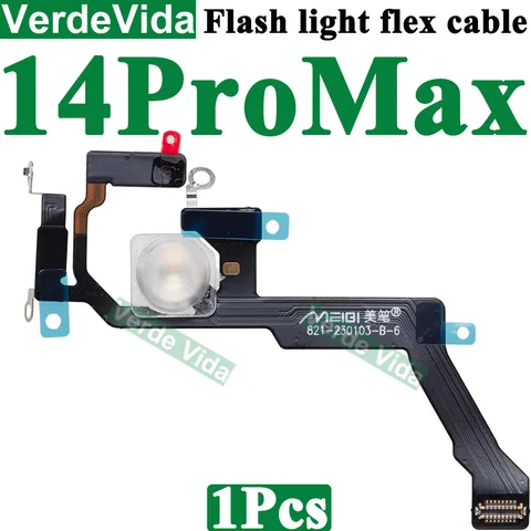 1 шт. светодиодный датчик вспышки, гибкий кабель для iPhone 13 Pro Max 12 Mini 14 Plus 11Pro XS, разъем для камеры, запасные части для фонарика