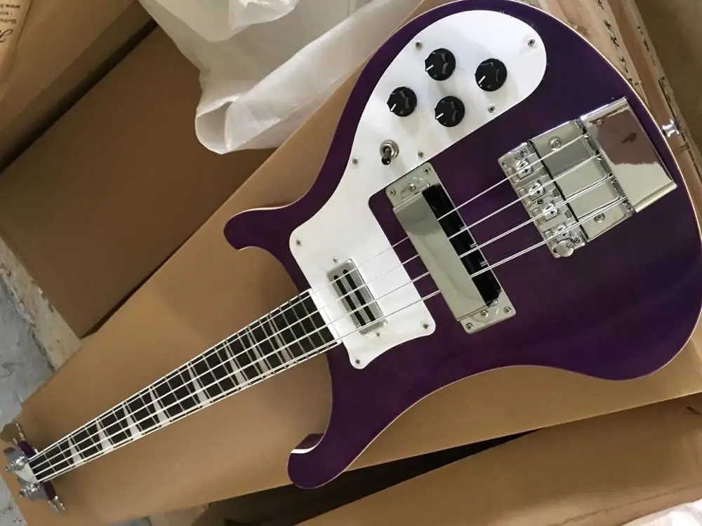 

Free shipping Real photos High Quality 4 String Eletric Bass Guitar purple 4003 bass guitar in stock 915