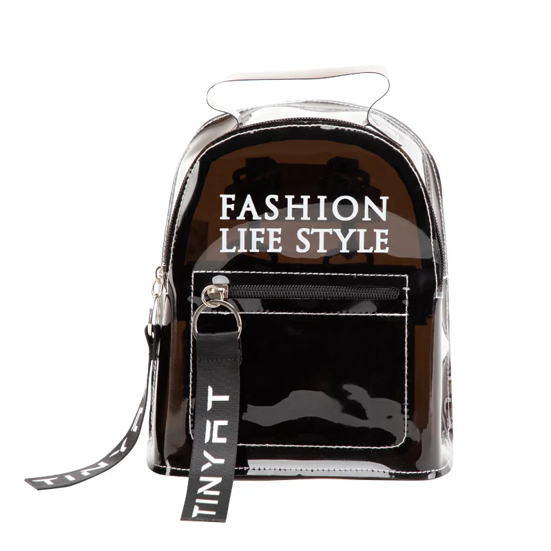 

Transparent PVC Large Capacity Backpacks for Women Men Fashion Knapsack Students School Bags Female Casual Travel Bag Rucksack