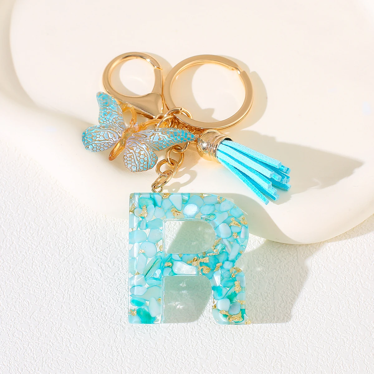 Непыльный Синий Алфавит С Буквами И Бабочкой Подвеска Бахромой Первоначальный