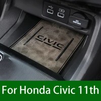 car central control storage box anti skid pad armrest box decoration sticker for honda civic 11th gen modification accessories