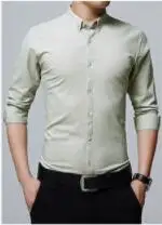 

2023HOT Spring 2018 new men's cotton and linen shirt fashionable long-sleeved slim pure color linen shirt DY-246