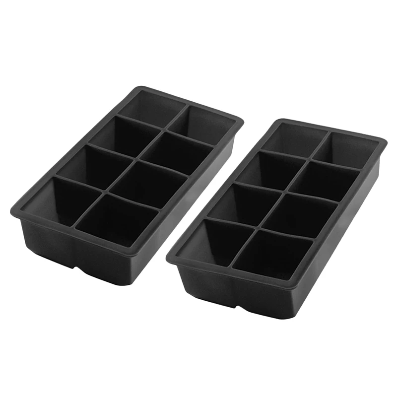 

2 Pack Silicone Ice Cube Molds Large Silicone Ice Cube Square Tray Mold Mould Retail