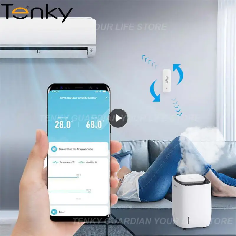 

Мини-датчик температуры Zigbee, датчик влажности на батарейках, датчик температуры и влажности, управление через приложение