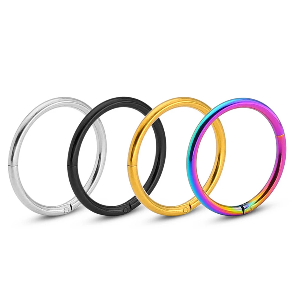 

2 шт нержавеющая сталь шарнирный сегмент кольцо для носа обруч открытая перегородка кликер для губ ушной хрящ серьги-спирали пирсинг ювелир...