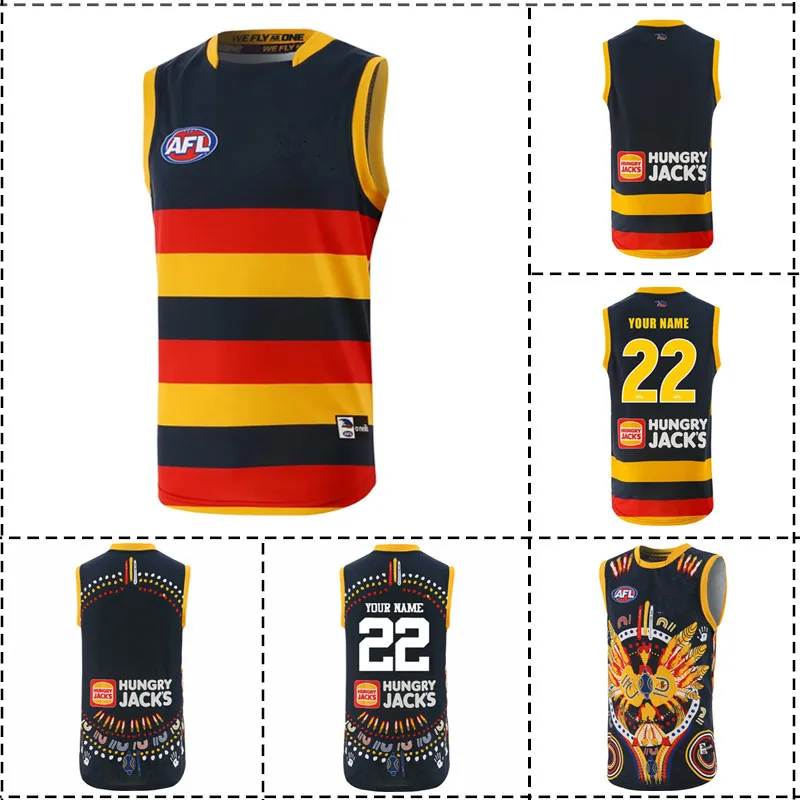 

2023 Adelaide Crows Home / Indigenous Guernsey – Mens Rugby Jersey Size:S-XXL（Print Custom Name Number) Top Quality