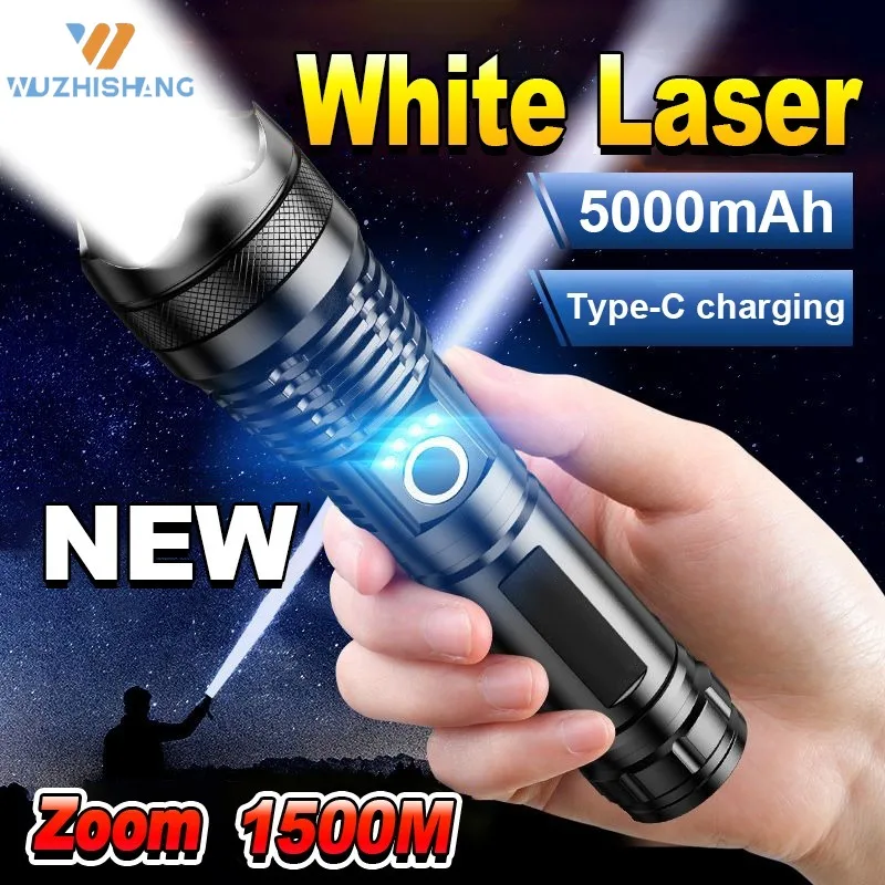 

50W Tactical Flashlight With Usb Charging 5000mAh Rechargeable Lamp Torch 2000LM Ultra Powerful Flashlight Work Light Lantern