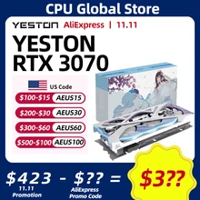 YESTON RTX3070 SAKURA 8GB Pure White Graphics Card 14Gbps 8+8PIN 8NM 256bit GDDR6 GPU Video Card 그래픽 GPU Gaming RTX3070