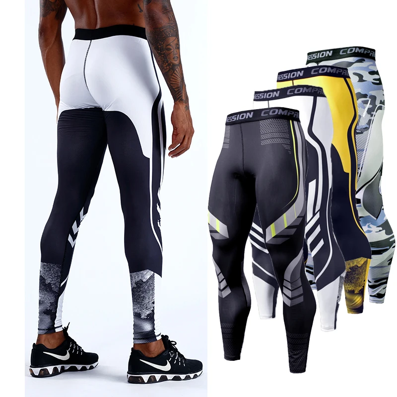 

3D Printed Men Running Tights Gym Leggings Quick Dry Compression Jogging Sportswear Fitness Training Tights Sport Man Pants