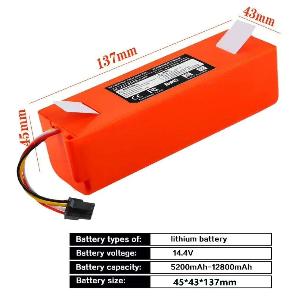 Сменный аккумулятор BRRR-2P4S-5200S для робота-пылесоса Xiaomi Roborock S55 S60 S65 S50 S51 S5 MAX S6