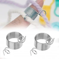 2pcs silver knitting sweater cover hand guide coil stainless steel wire guide hand made wool knitting tools sewing accessories