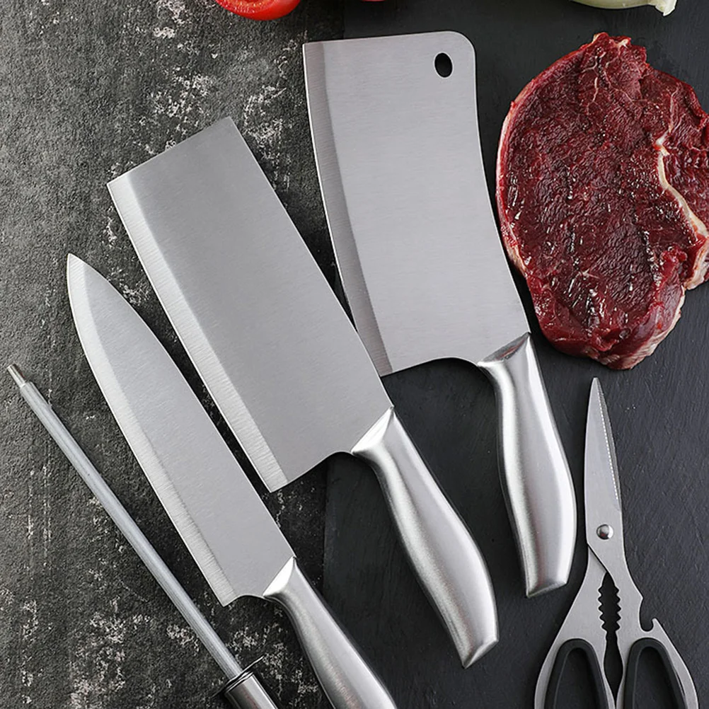 

6 Pcs Set Chinese Cleaver Dealing Meat Doitool Tool Set Suit Stainless Steel Kitchen Storage Box