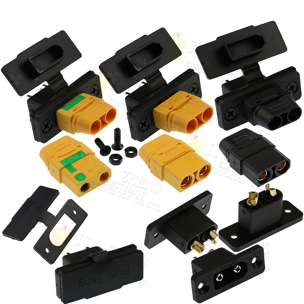 1PCS Amass XT90E-M+XT90H-F/XT90S-F T model airplane Plug Battery Connector Set Male Female Gold Plated Banana for RC Parts - купить по