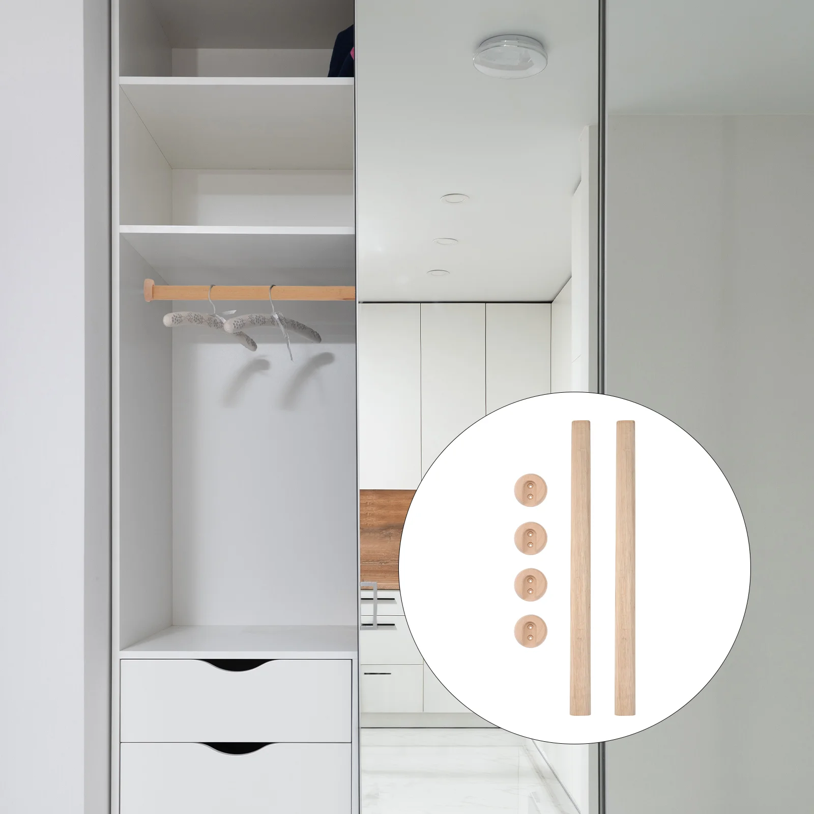 

2Pcs Durable Closet Rods Thicken Wardrobe Clothes Rails Home Closet Accessory