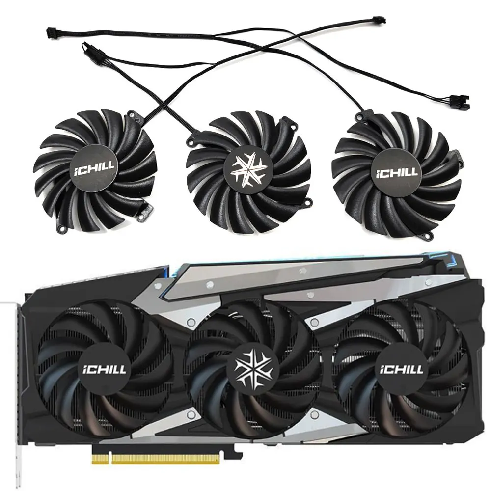 

3Fan/1SET CF-12915S RTX 3080 3070 ICHILL X4 вентилятор для графического процессора, для INNO3D RTX 3080, RTX 3080 TI, RTX 3090 iCHILL X4 охлаждающий вентилятор для видеокарты