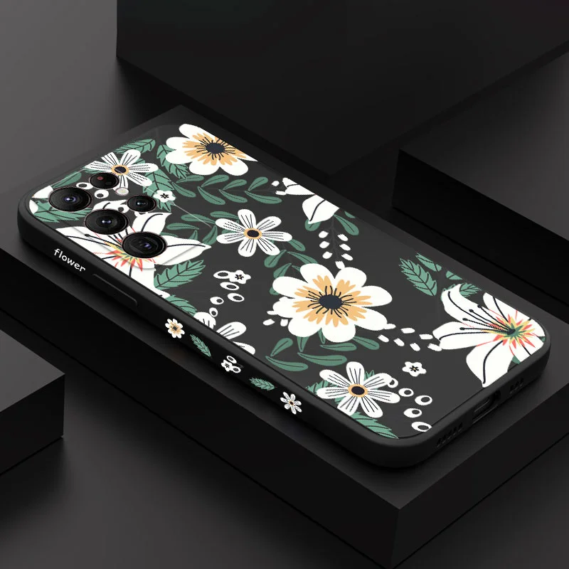 

Flower Sounds Phone Case For Samsung Galaxy S23 S22 S21 S20 Ultra Plus FE S10 S9 S10E Note 20 ultra 10 9 Plus Cover