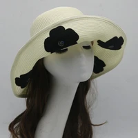 high quality french lafite grass sunshade sunscreen holiday hat all handmade flower straw hat fashion runway street patting hat
