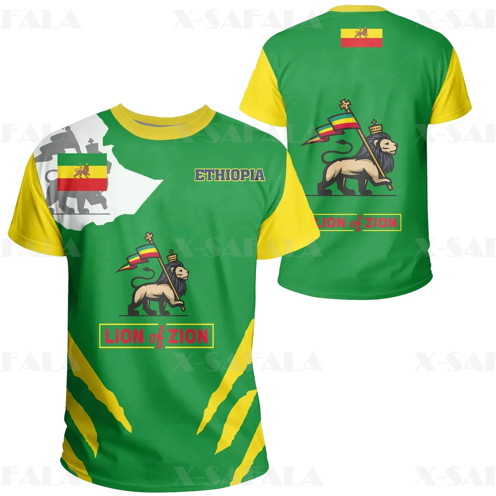 

Футболка Мужская/Женская с 3D-принтом, летняя повседневная тенниска из молочного волокна с круглым вырезом, с флагом округа Эфиопии африканс...