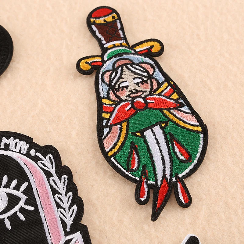 Нашивки с леопардовым рисунком Луны и рыбок Для приклеивания утюгом вышитая