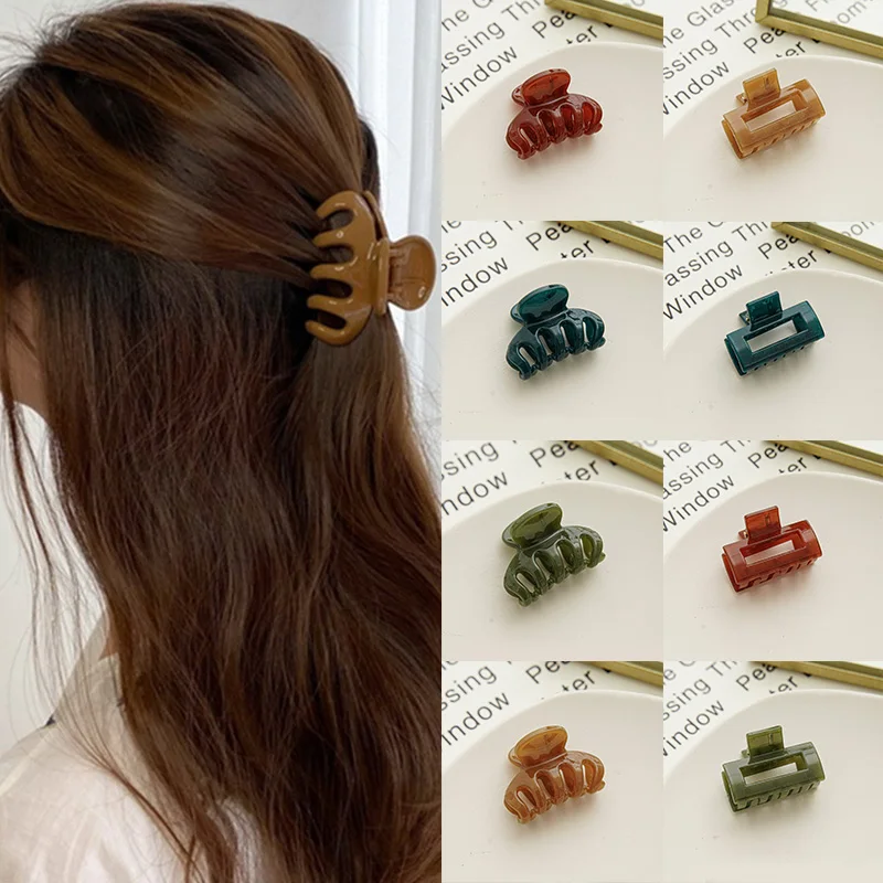 

1PC Korean Solid Geometric Shark Clip Small Hair Claws Elegant Hairpins Barrette Crab Hair Clips Headwear Hair Accessories