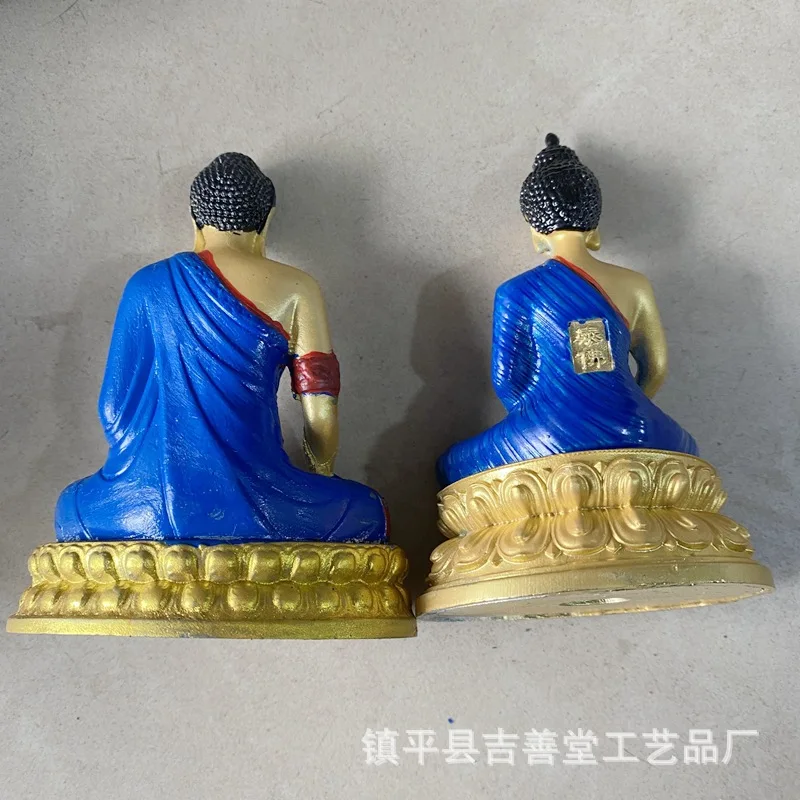 Статуя Будды из сплава окрашенная в тибетском стиле Маншу Сакьямуни украшение