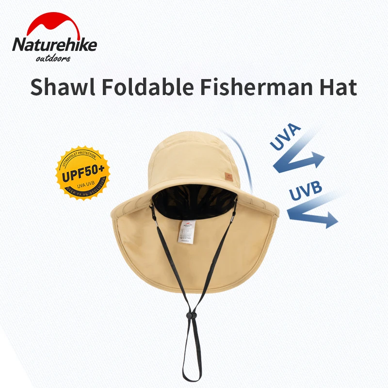 

Naturehike Mountaineering Hiking Sun Hat Folding Shawl Fisherman Hat Outdoor Big Brim Fishing Hat Comfortable Breathable