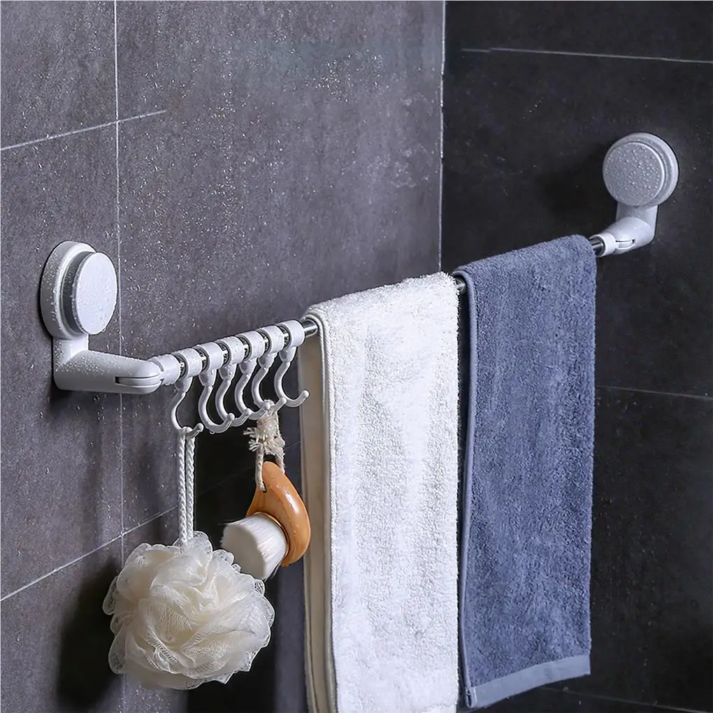 

Suction Cup Towel Bar Retractable Storage Rack Stainless Steel Polished Surface Strong Bearing Capacity Hand Towel Holder