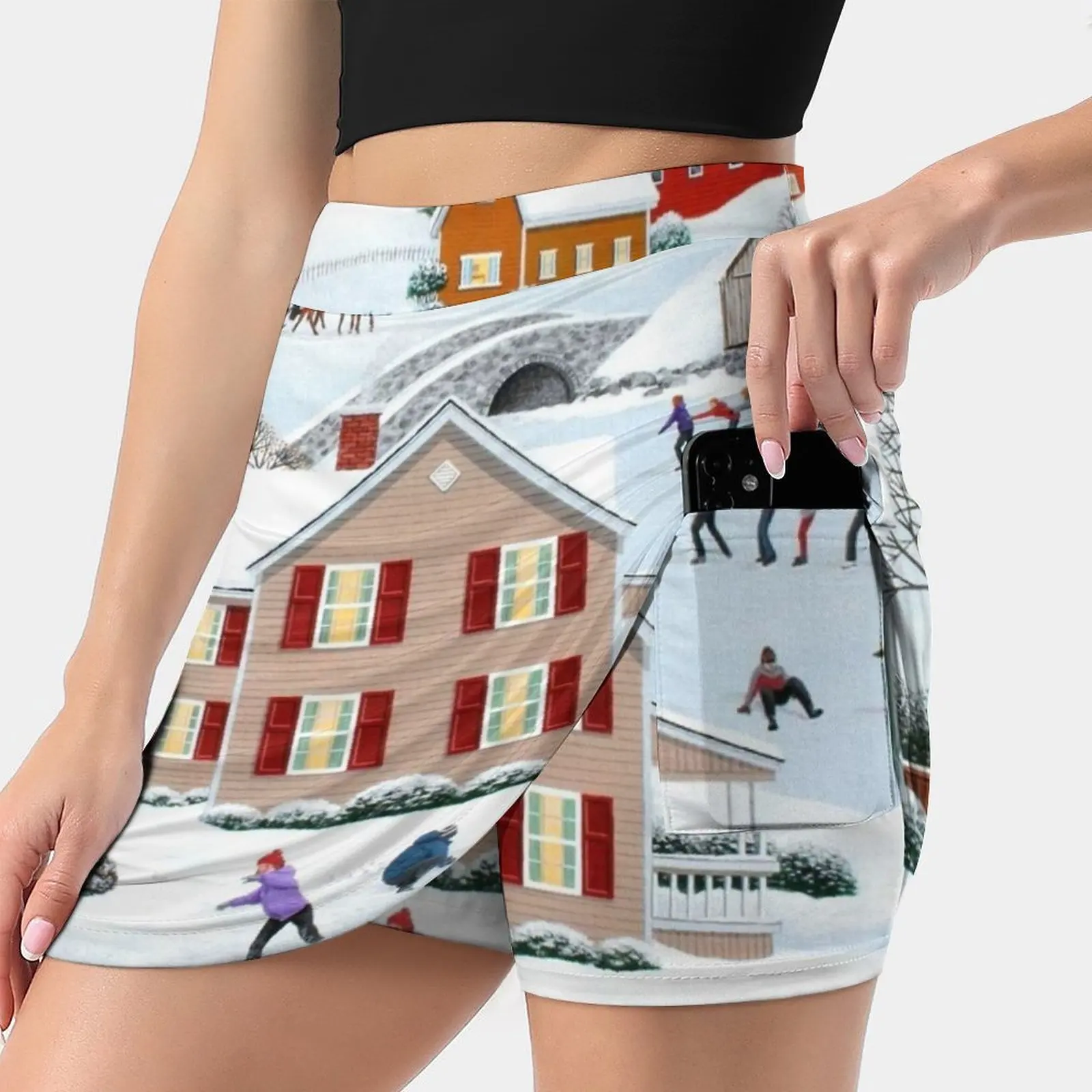 

Once Upon A Winter Korean Fashion Skirt Summer Skirts For Women Light Proof Trouser Skirt Winter Snow Snowball Children People