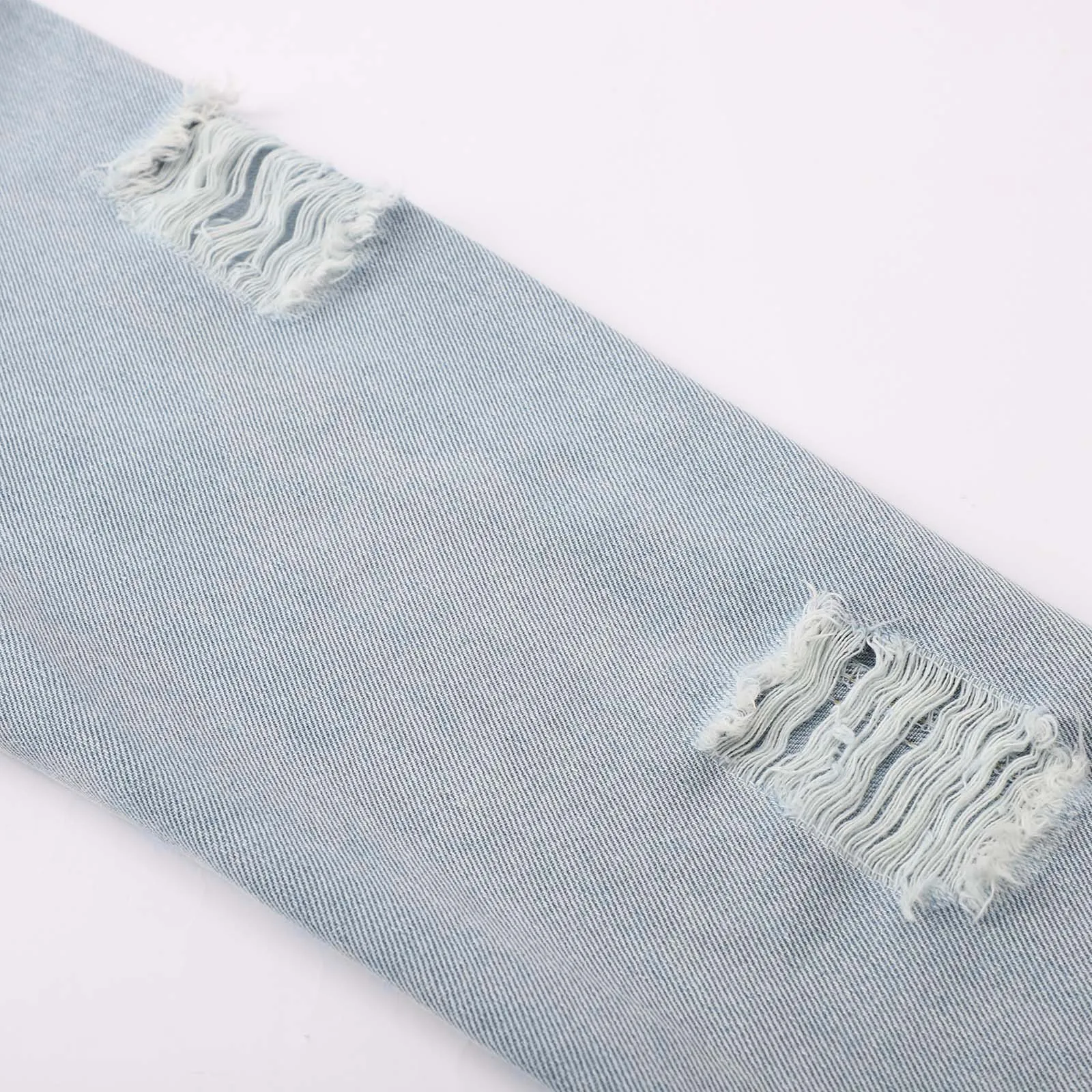 Женская повседневная свободная рваная короткая джинсовая куртка с длинными