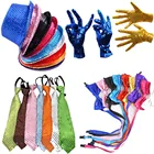 Шапка с блестками для мальчиков, девочек, мужчин и женщин, бант, перчатки для Маскарадного платья, шапка для вечеринки на день рождения, реквизит для джазовых танцев, шоу, костюм на Пасху, Рождество