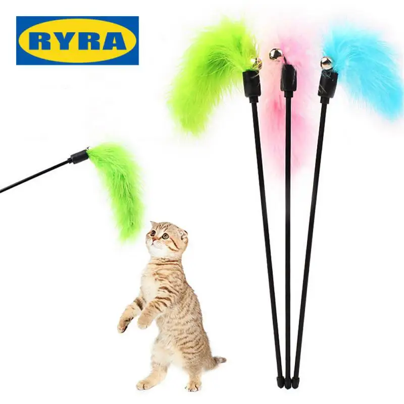 

Interactive Colorful Trending Vibrant Pet Tool Supplies Pet Supplies Turkey Feather Teasing Sought-after Playful Cat Toy Feather