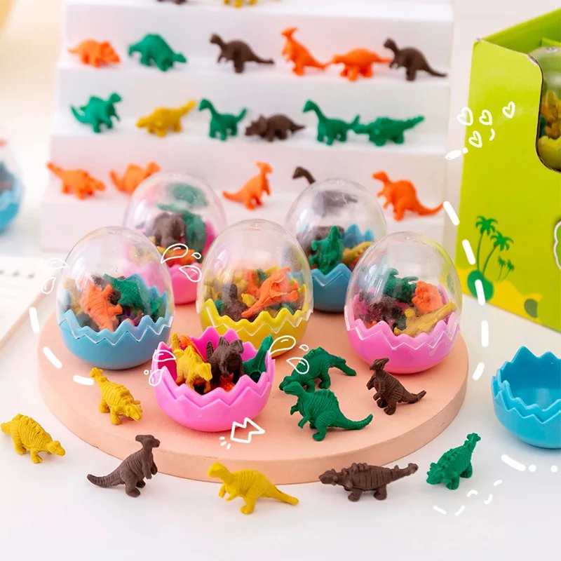 

1 Pcs Dinosaur Eggs Eraser Creative 3D Kawaii Stationery Office Supplies School Student Erasers For Kids Gift Random Send