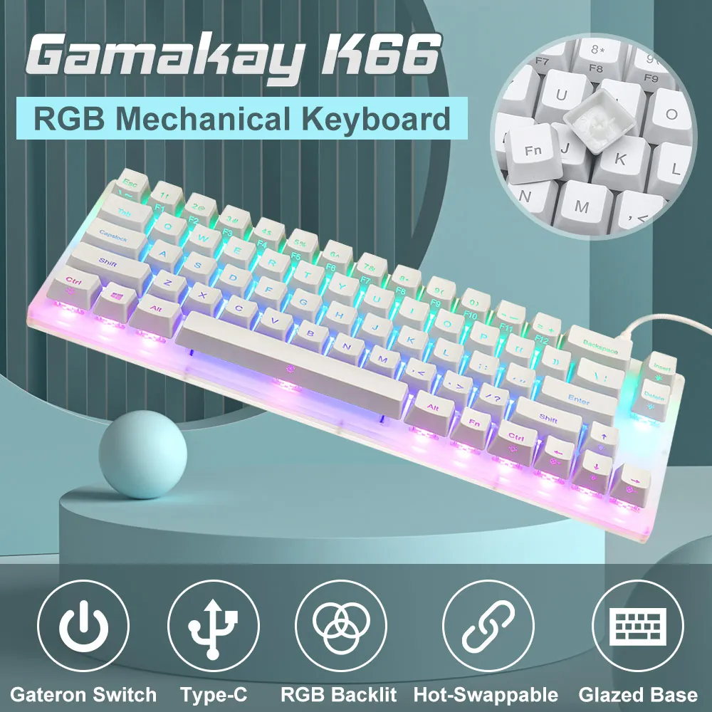 

Клавиатура игровая Механическая Проводная с RGB-подсветкой, Gateron Switch