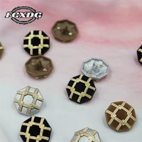 free shipping 10pcs clothing decoration accessories flocking metal buttons black square clothes buttons fashion jacket buttons