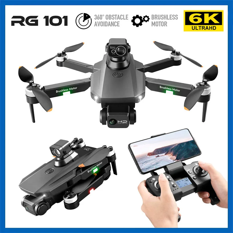 

RG101 MAX Drone 4K Professional 5G WIFI GPS 6K HD Camera Dron Brushless 360 Obstacle Avoidance 3KM RC Distance FPV Quadcopter