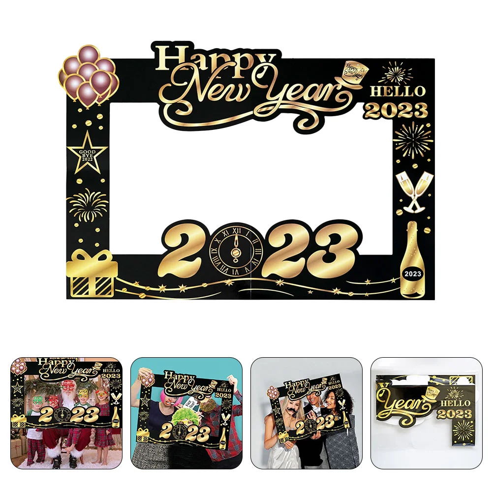 

New Year Photo Props Party Frame Years Selfie Photography Booth Prop Happy Decor Supplies Eve Accessories Christmas Favor