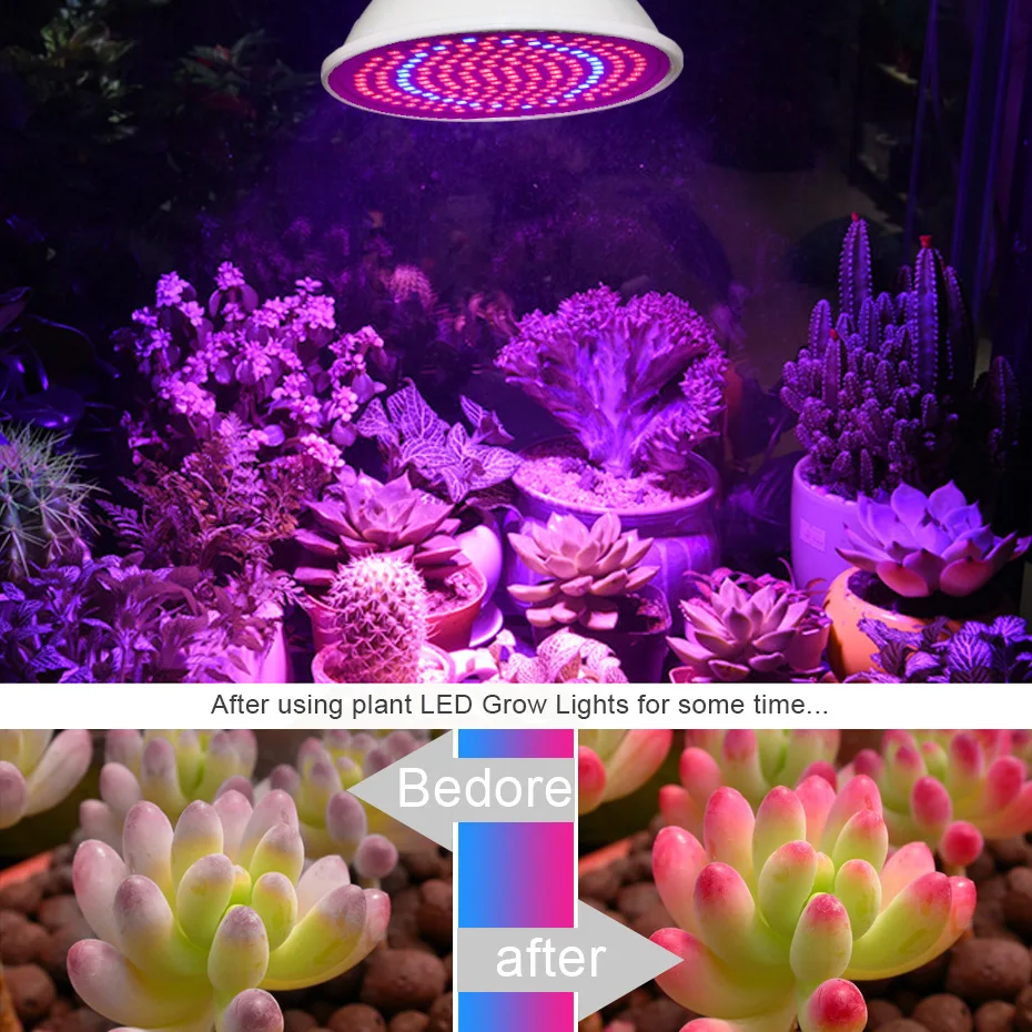 Bulb Phyto Lamp Grow Light E27 LED  Full Spectrum Greenhouse 126 200 300leds LED Growing Lights For Indoor Hydroponics Plant