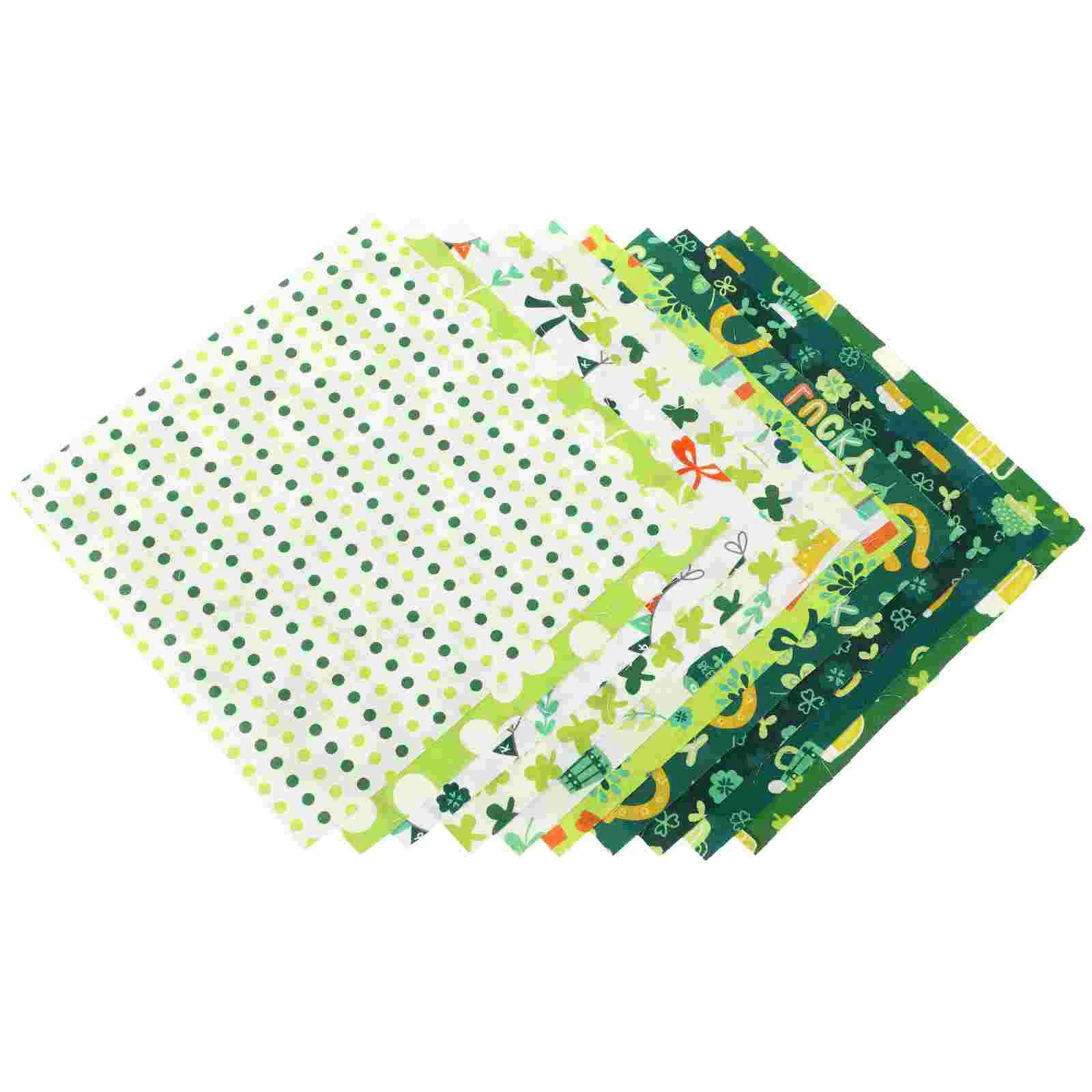 

Fabric Diy Patchwork Sewing Shamrock Sheet Squares St Cotton Day Quilting Green Decorative Patricks Leaves Four Cloths Sheets