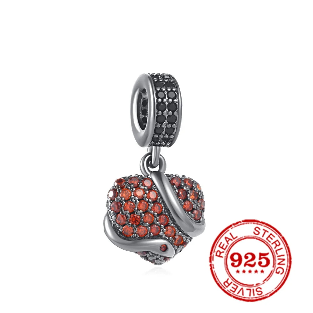 Новинка оригинальные бусины из серебра 925 пробы в виде чёрной кошки мрачного