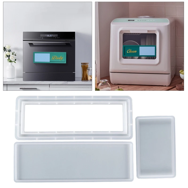 

Dirty Sign Resin Mould Dishwasher Clean Dirty Sign Resin Molds Premium Silicone Molds Indicator for Epoxy Casting