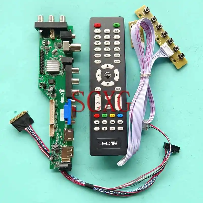 

DVB Digital LCD Matrix Controller Board Fit CLAA133UA01 N133FGE 13.3" DIY Kit 40 Pin LVDS VGA HDMI-Compatible 1600*900 AV RF USB