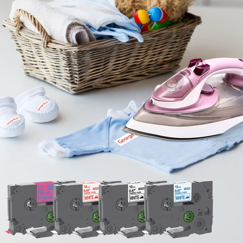 Лента для этикеток для одежды, совместимая с Brother P-Touch TZe-FA231, черный на белом для PT-P750W PT-H110 PT-D210 PT-D600