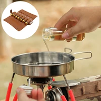 portable spice bag with 7 spice bottle camping holder kit jar set with storage leather seasoning for travel bushcrafts picnic